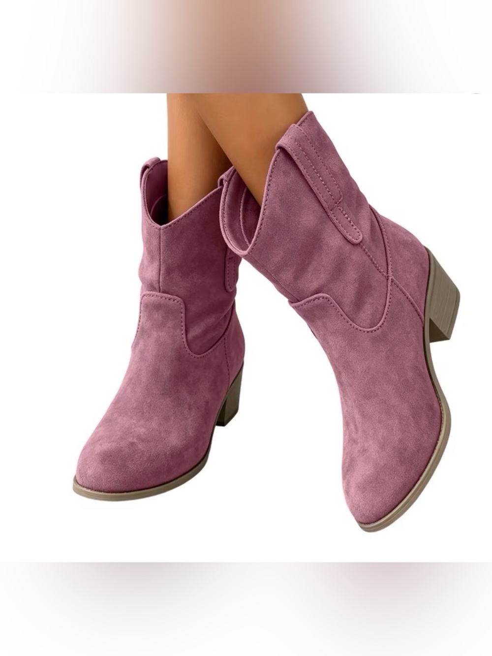 New Pink Women’s Ankle Booties Low Heel & Pointed Toe Size 43/9.5